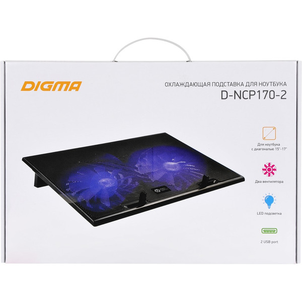 Подставка для ноутбука Digma D-NCP170-2 (черный)