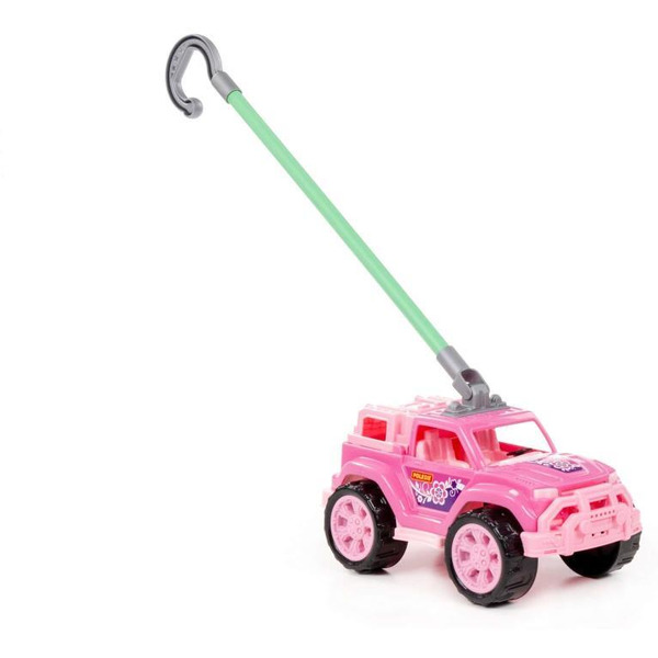 Автомобиль-каталка Полесье Легионер с ручкой (розовый) 63905