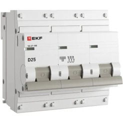 Выключатель автоматический EKF PROxima ВА 47-100 3P 25А (D) 10kA