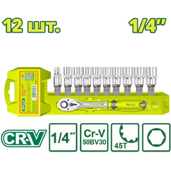 Набор трещотка с торцевыми головками Dyllu DTST4212 (12 предметов)