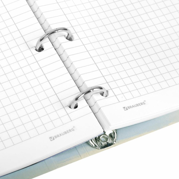 Тетрадь BRAUBERG 404724 на кольцах А5 160х212мм, 120л, картон,матовая ламинация, клетка