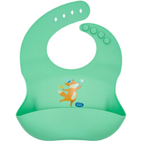 Нагрудник детский Мама Тама Силиконовый MT/072 (зеленый)