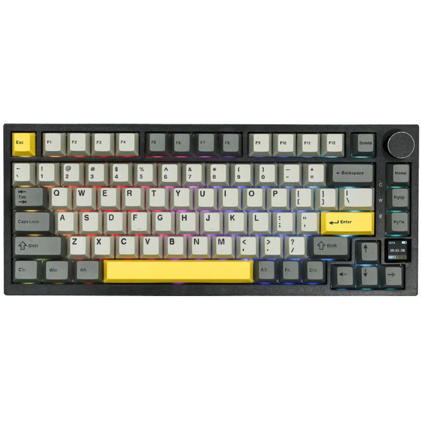 Компьютерная клавиатура AJAZZ AK820 PRO Flying Fish Switch (черно-серая с желтым)