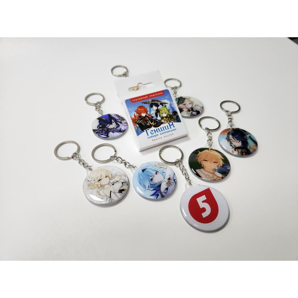 Брелок сувенирный "Дай 5 Добру" (Геншин) в ассортименте