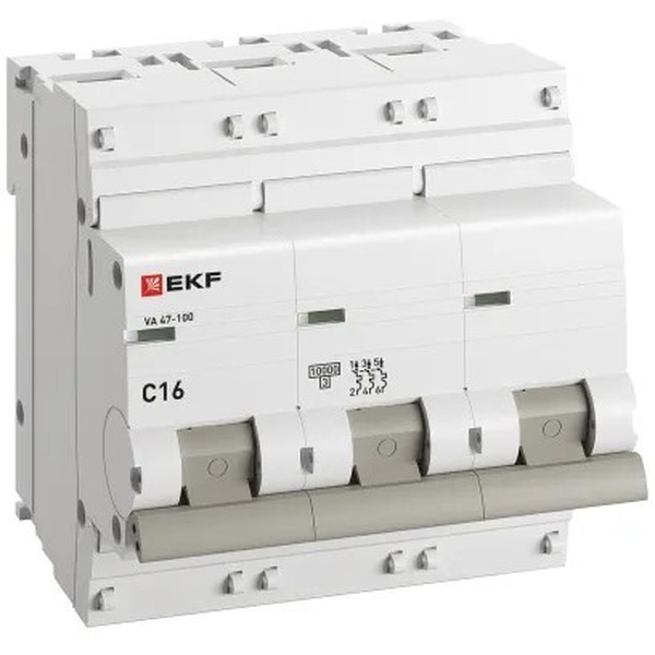 Выключатель автоматический EKF PROxima 3P 16А (C) 10kA ВА 47-100