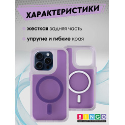 Бампер BINGO Model Magnetic для APPLE iPhone 16 Pro фиолетовый