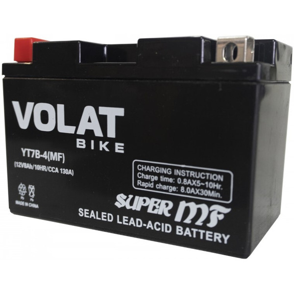 Мотоаккумулятор VOLAT YT7B-4 8Ah (MF) L+