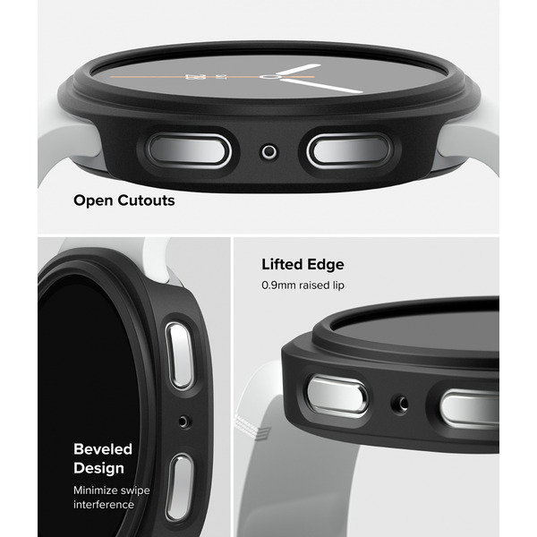 Чехол Ringke SLIM для Galaxy Watch 8 44mm CLEAR(1шт) + MATTE BLACK(1шт)
