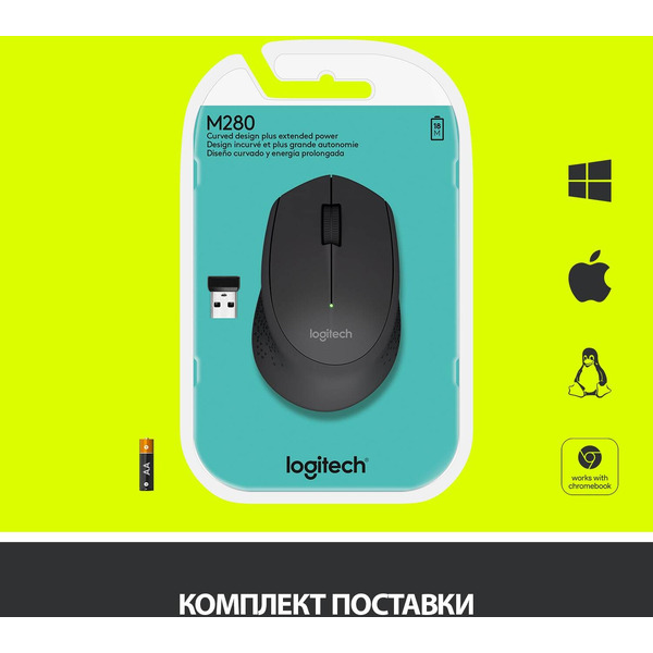 Мышь Logitech Wireless M280 (910-004287) Black EWR