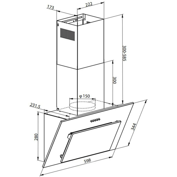 Вытяжка WEISSGAUFF Yota 600 PB BL