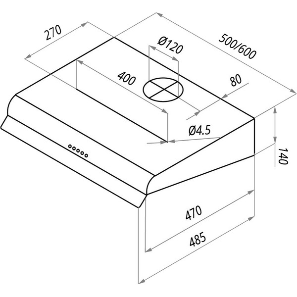 Вытяжка MAUNFELD MP 350-1 (C) (нержавеющая сталь)