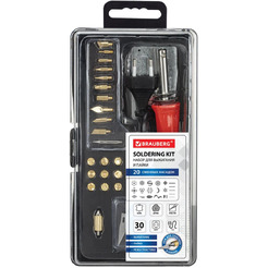 Набор для выжигания и пайки BRAUBERG 664701 (20 насадок+нож, в пластиковом кейсе)