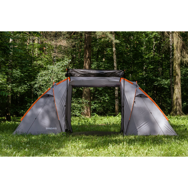 Палатка Sundays ZC-TT020-4P (2+2) (темно-серый/желтый)