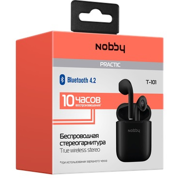 Беспроводная стереогарнитура NOBBY Practic T-101 (NBP-BH-42-49) пластик,чёрный