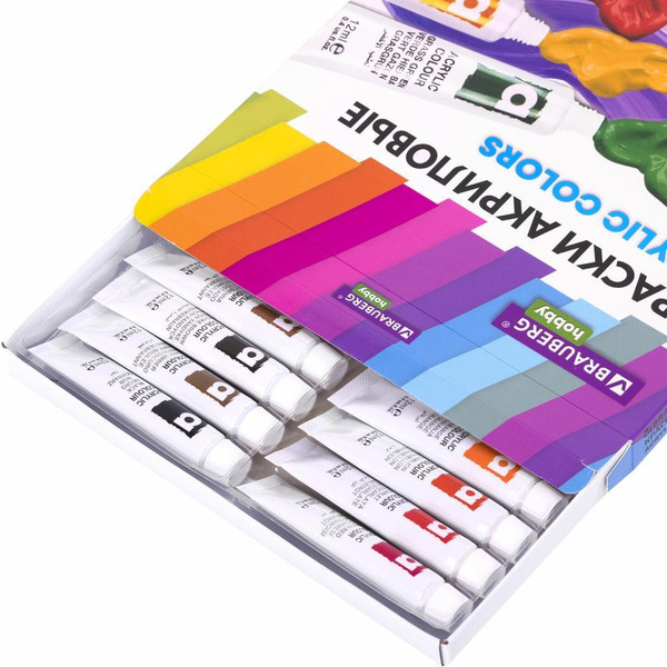 Краски акриловые BRAUBERG HOBBY 192404