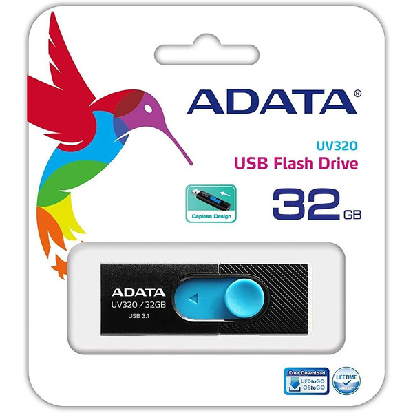 USB флэш накопитель A-Data UV320 32GB (черный/синий)
