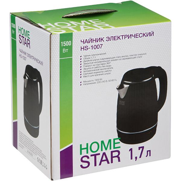 Электрический чайник HomeStar HS-1007 (черный)