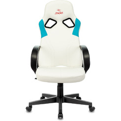 Кресло геймерское Бюрократ Zombie Runner (белый/голубой)
