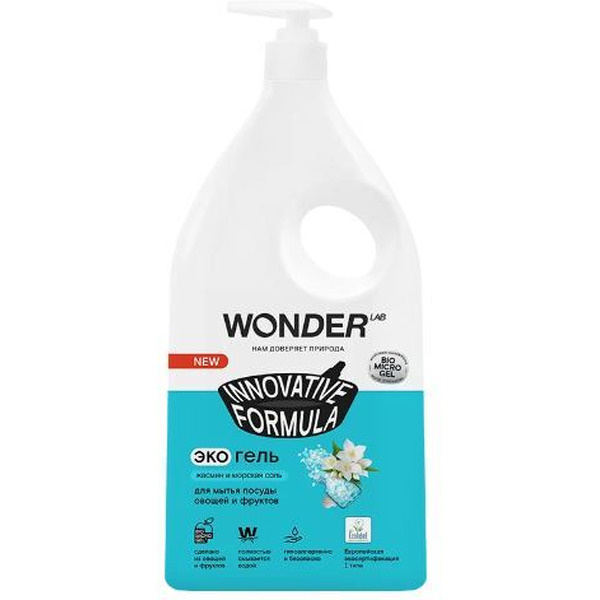 Экогель для посуды WONDER LAB Жасмин и морская соль 1 л