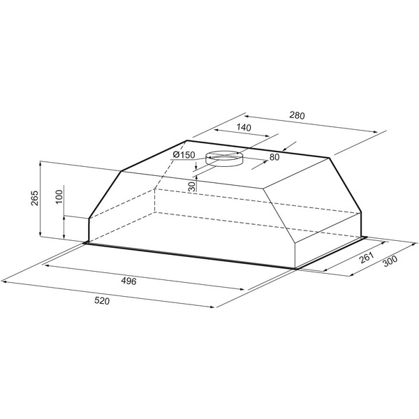 Вытяжка кухонная KRONA SVEN 600 black SGC / KRHD244