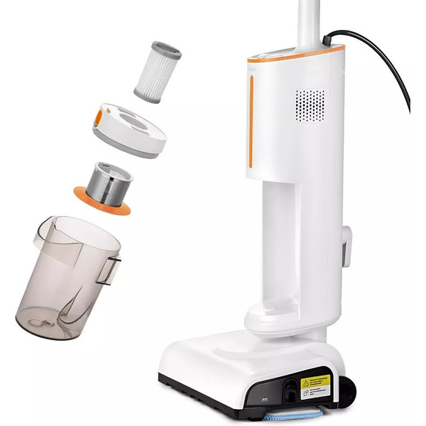 Вертикальный паровой пылесос "2 в 1" Kitfort КТ-5157-2 (бело-оранжевый)