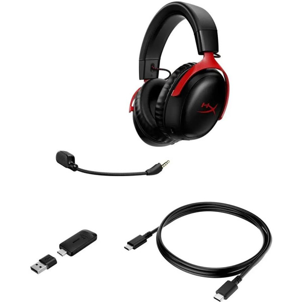 Наушники HyperX Cloud III Wireless (черный/красный)