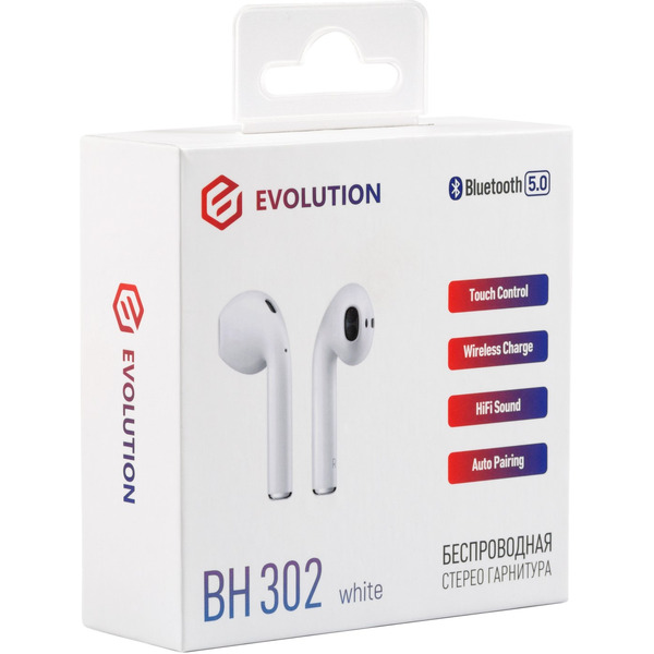 Беспроводная стерео гарнитура EVOLUTION BH302 (белый)