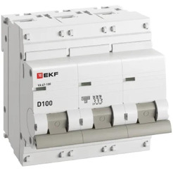 Выключатель автоматический EKF PROxima ВА 47-100 3P 100А (D) 10kA