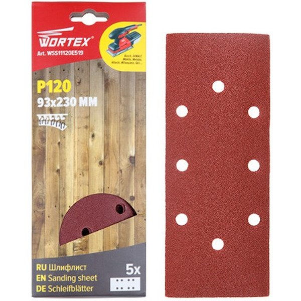 Шлифлист WORTEX Р120 93х230мм (WSS11120E519)