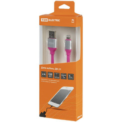 Кабель TDM Electric USB Type-A - Lightning SQ1810-0321 (1 м, розовый)