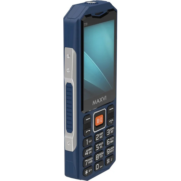 Мобильный телефон Maxvi T19 + ЗУ WC-112 (синий)