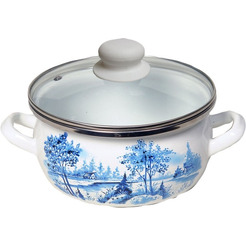 Кастрюля Сантэкс 1-2440112 (гжель, белый)