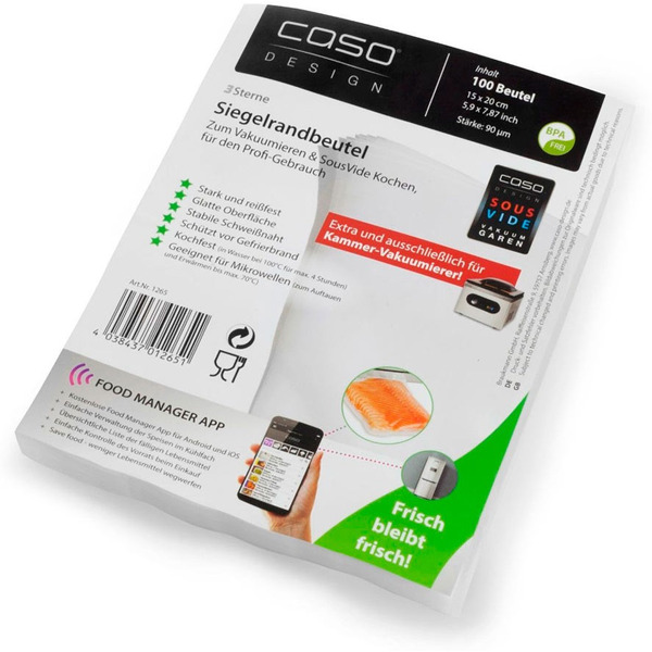 Пакеты д/камерного вак. упак CASO 3 Sterme 15*20, 90мкм, 100шт