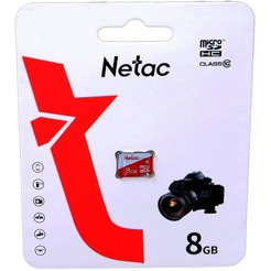 Карта памяти Netac microSDHC P500 ECO 8GB NT02P500ECO-008G-S