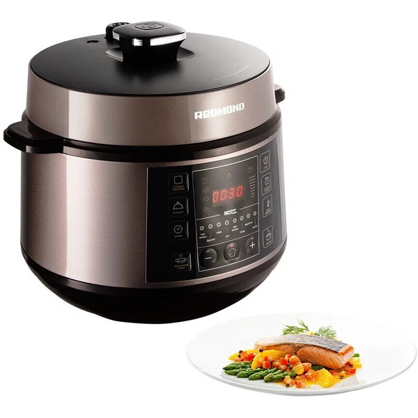 Мультиварка-скороварка REDMOND RMC-PM505 (серый-бежевый)