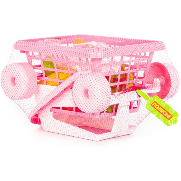 Тележка Полесье "Supermarket" №1 (розовая) + набор продуктов  68477