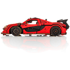 Механическая модель в виде конструктора EWA Гоночный автомобиль красный