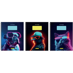 Набор тетрадей Silwerhof Неоновые животные в очках 48л 2001674