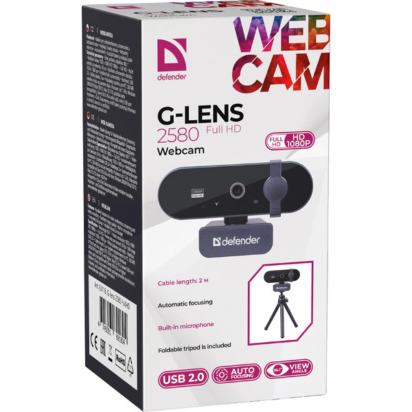 Веб-камера DEFENDER G-Lens 2580 (кабель 2м)