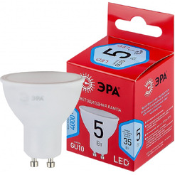 Лампочка ЭРА RED LINE LED MR16-5W-840-GU10 R