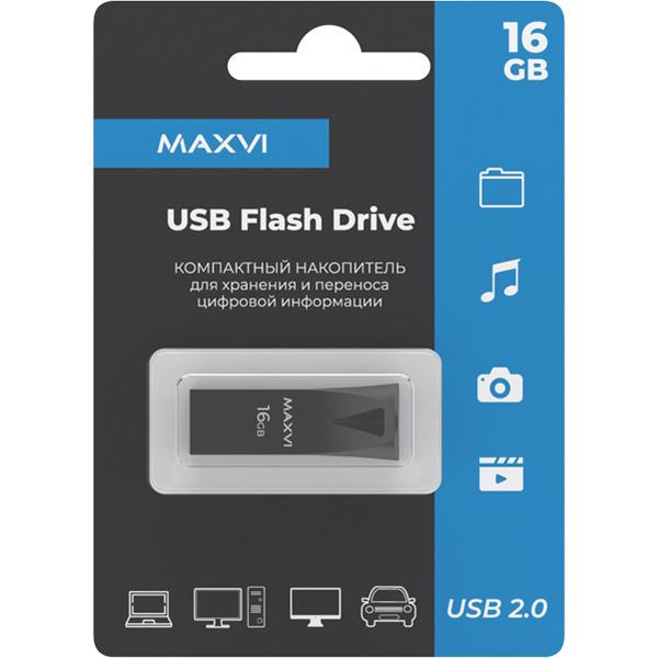 USB флеш-накопитель Maxvi MK2 16GB 2.0 dark grey