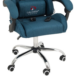 Игровое кресло Calviano ASTI ultimato light blue fabric(вибромассажное)