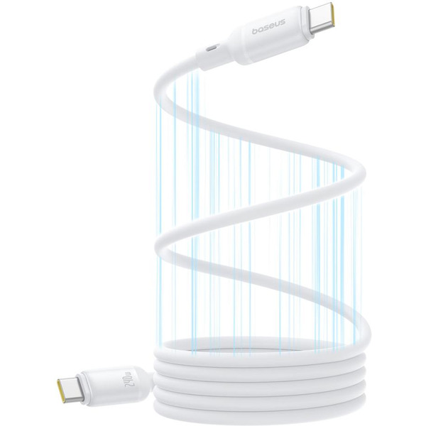 Кабель Baseus PicoGo Magnetic Liquid Silicone Fast Charging Cable USB-C to USB-C (1м, белый)