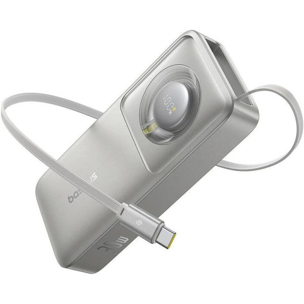 Внешний аккумулятор Baseus Free2Pull Power Bank with Retractable Cable 30W 10000mAh (серый)