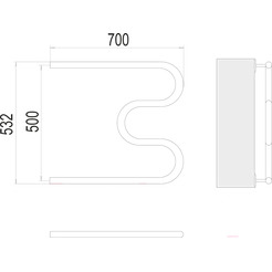 Полотенцесушитель TERMINUS М-образный 1"500x700 бп (хром)