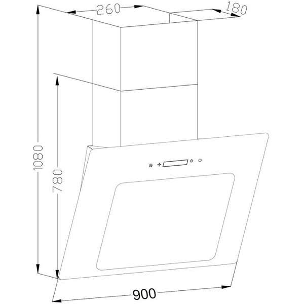 Воздухоочиститель для кухонь (вытяжка кух.) т.м. "BACKER" AH90E-TGL200 White Glass