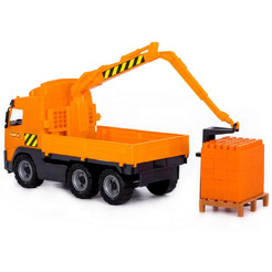 Автомобиль-кран с манипулятором Полесье 8800 + конструктор Супер-Микс