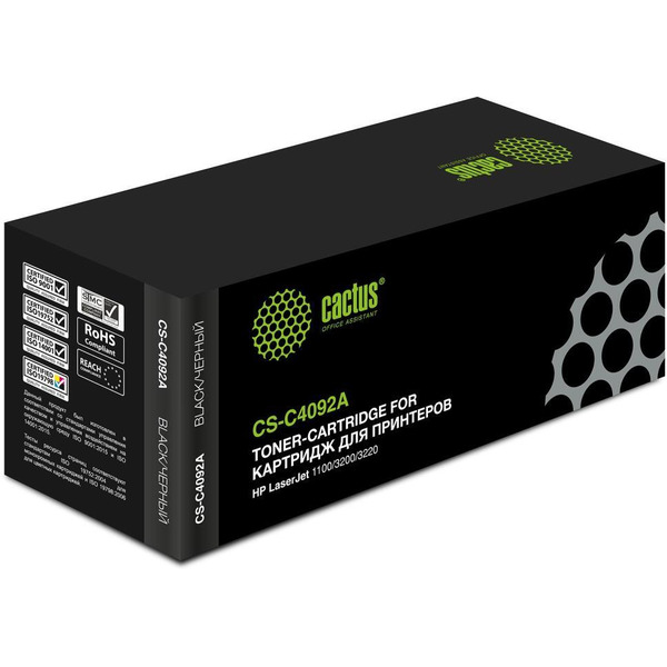 Картридж лазерный Cactus CS-C4092A C4092A черный (2500стр.) для HP LJ 1100/3200/3220