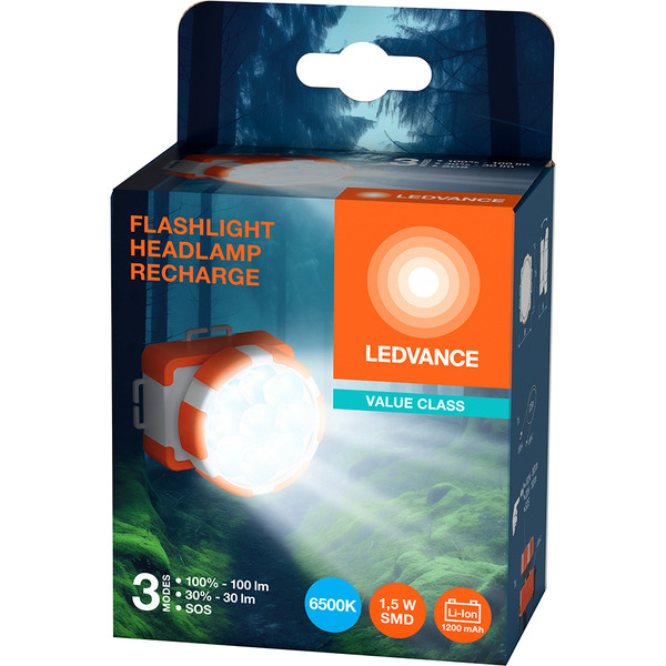Фонарь налобный для кемпинга LEDVANCE FLASHL HEADL RECH