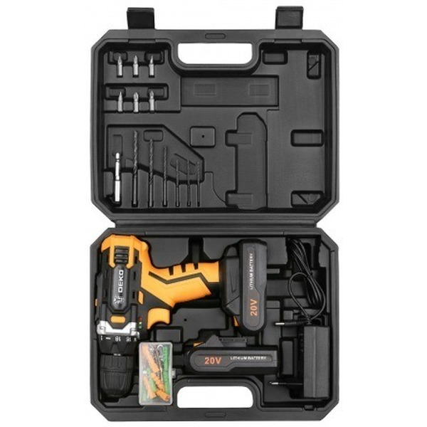 Дрель-шуруповерт Deko DKCD20FU-Li SET 63-2 (063-4093) с 2-мя АКБ